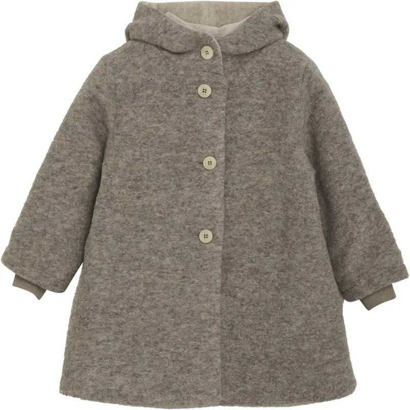 Huttelihut Camel Melange Frakke Hætte Uld W. Lining 1