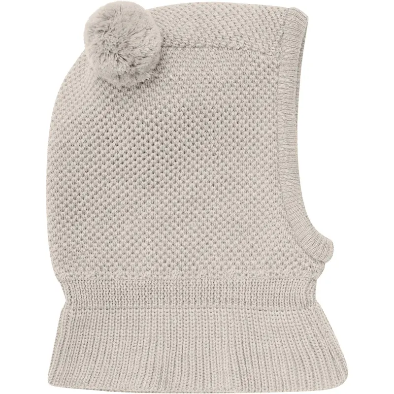Huttelihut Sand Melange Elefanthue Windstop Pompoms 3