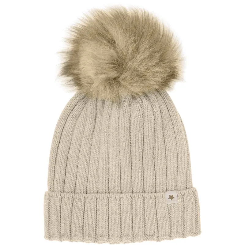 Huttelihut Sand Melange Hue Strik Alpaca Pompom 1