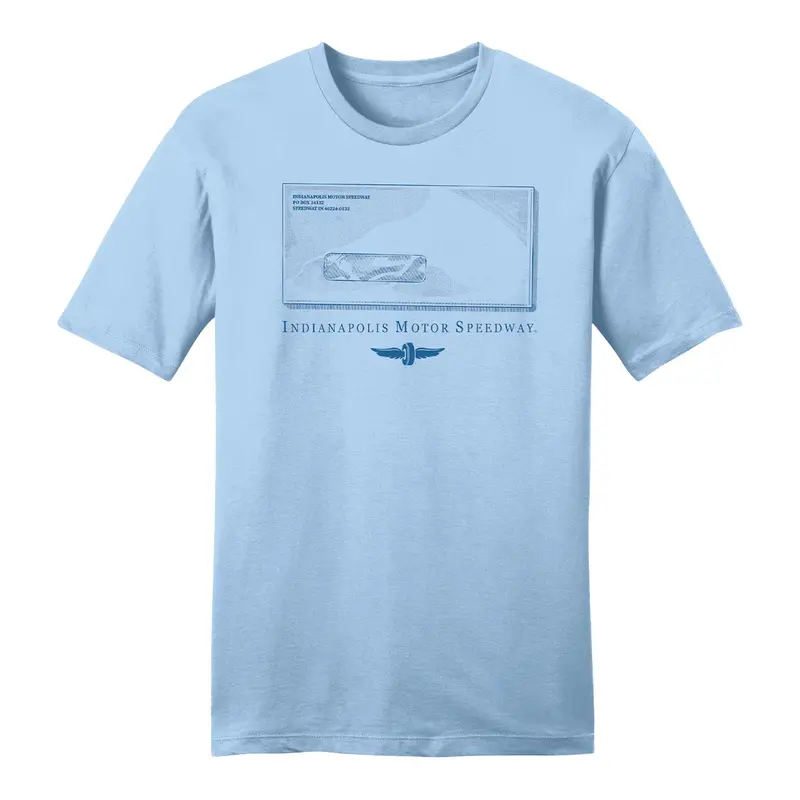 Indianapolis Motor Speedway Blue Envelope T-Shirt 1
