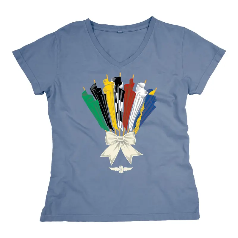 Indianapolis Motor Speedway Flag Bouquet Ladies T-Shirt 1