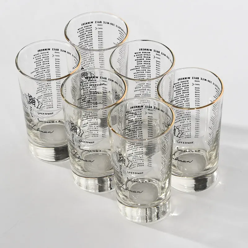 Indianapolis Motor Speedway Historical Indy 500 Glassware - 1969 Mario Andretti Set 1
