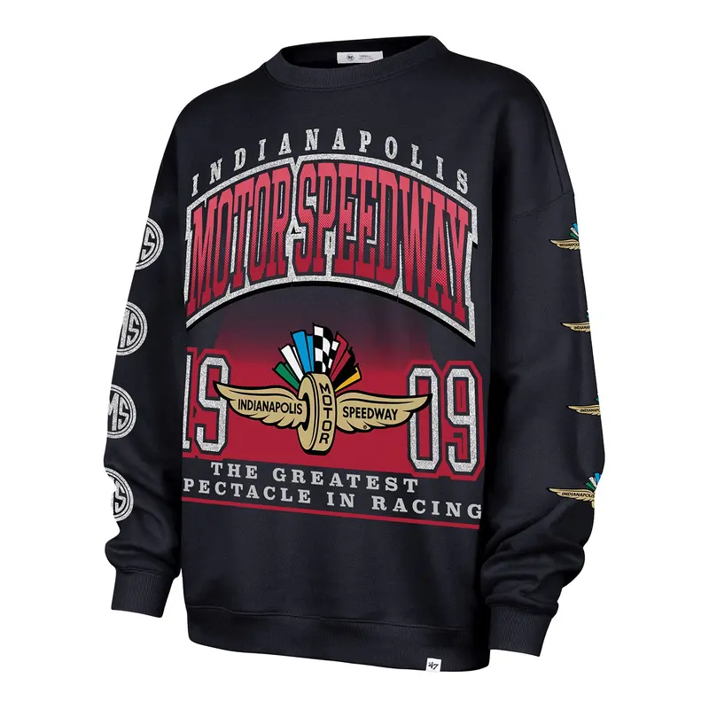 Indianapolis Motor Speedway Women's '47 Brand Glittered Oversized Crewneck 1