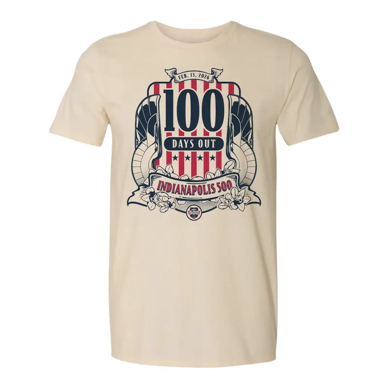 Indy 500 2026 100 Days Out T-Shirt 1