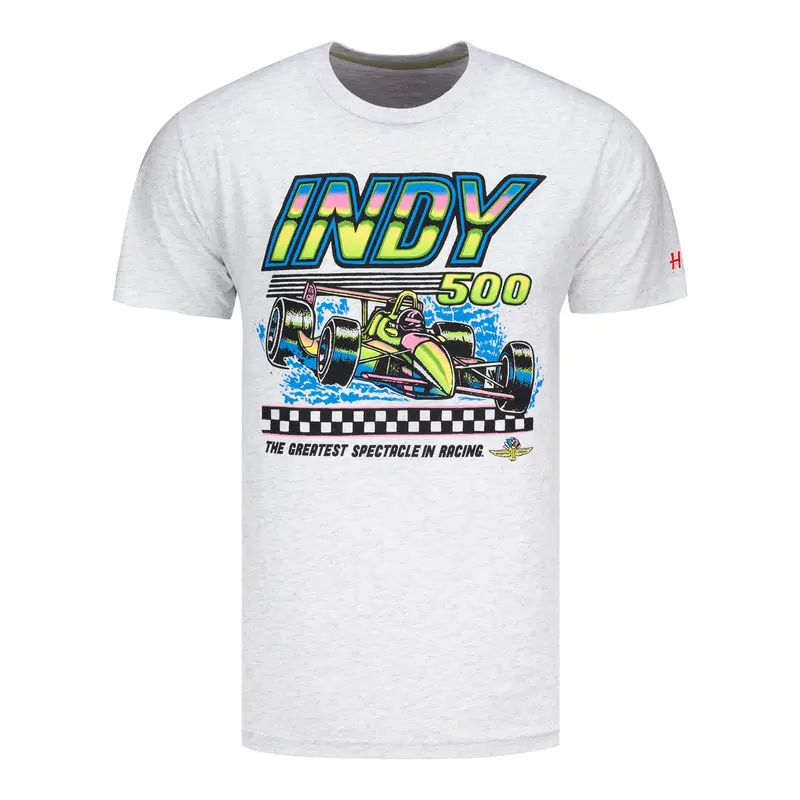 Indy 500 Homage Throwback Neon Indy Car T-Shirt 1