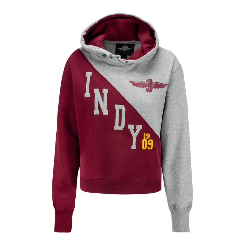 Indy 500 Ladies Cropped Colorblock Hoodie 1