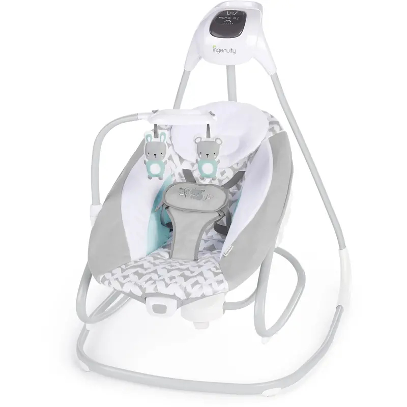 Ingenuity Grey Simplecomfort™ Compact Soothing Swing & Rocker™ - Raylan™ 1