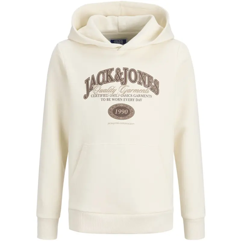 Jack & Jones Junior Antique White Jjari Branding Sweat Hætte Jnr 1