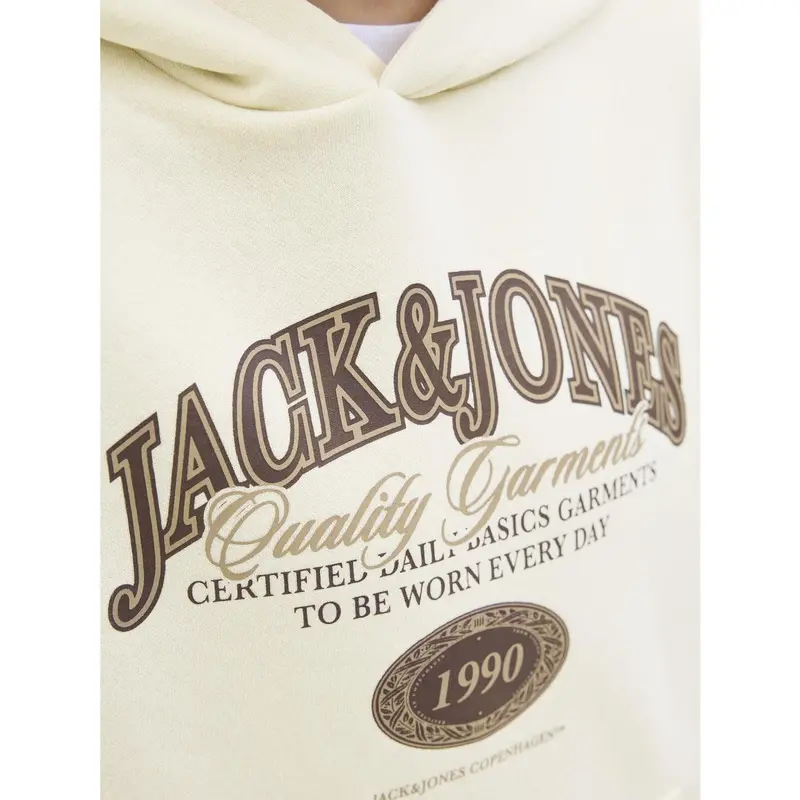 Jack & Jones Junior Antique White Jjari Branding Sweat Hætte Jnr 3