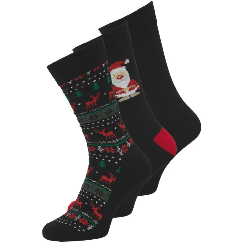 Jack & Jones Junior Black Jacxmas Rensdyr Strømper Giftbox Jnr 1
