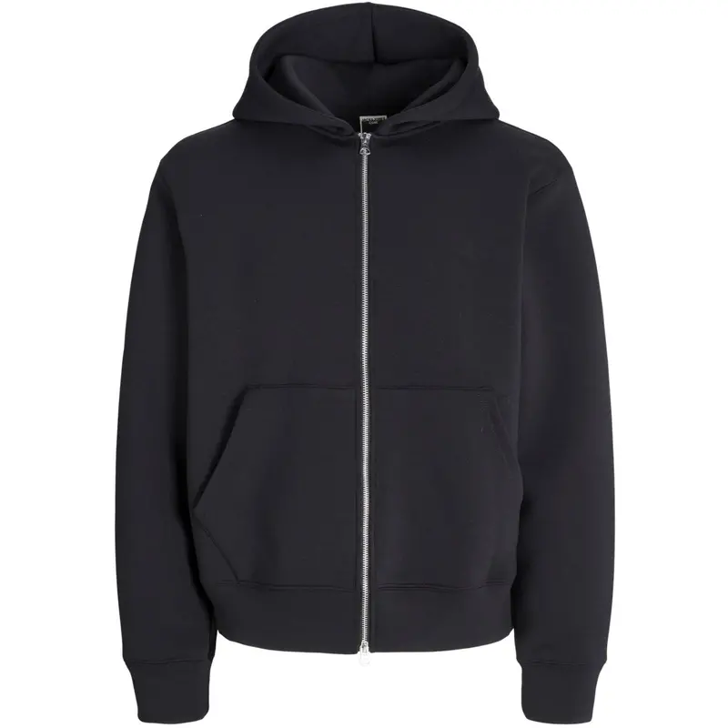 Jack & Jones Junior Black Jcocover Scuba Sweat Zip Hætte Jnr 1