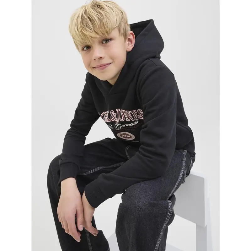 Jack & Jones Junior Black Jjari Branding Sweat Hætte Jnr 3