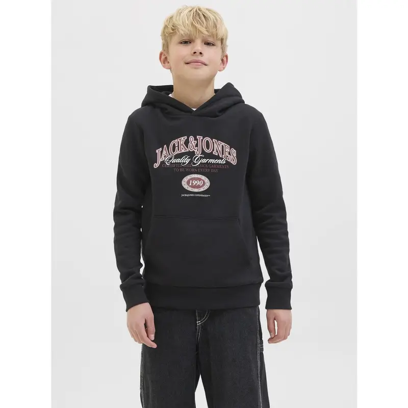 Jack & Jones Junior Black Jjari Branding Sweat Hætte Jnr 4