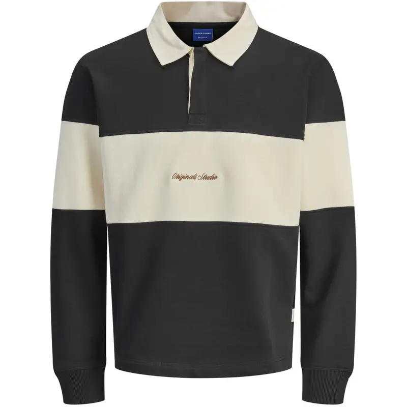 Jack & Jones Junior Black Jornorrebro Blocking Sweat Polo Jnr 1