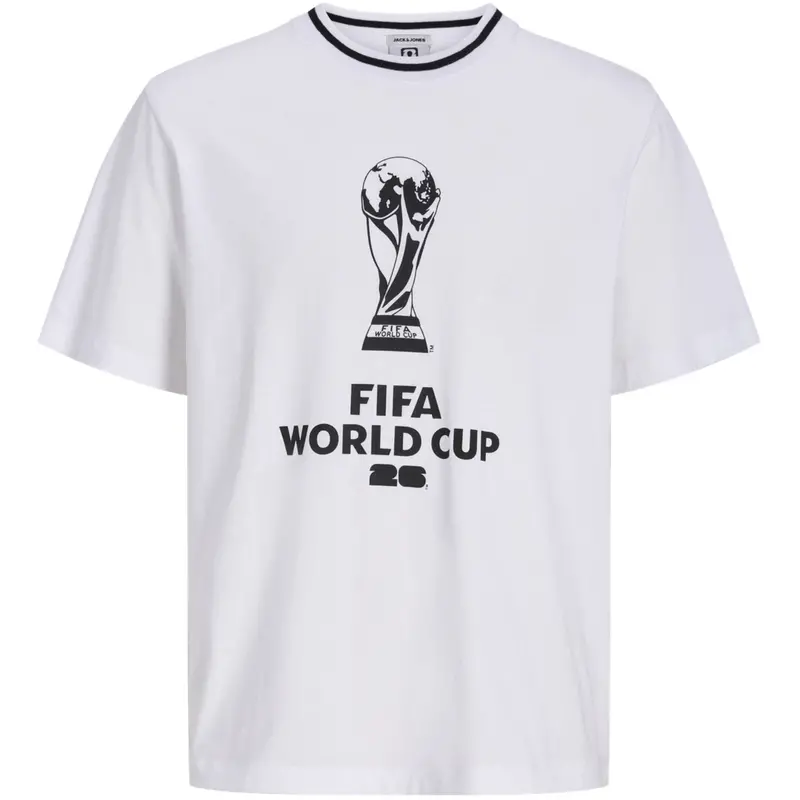 Jack & Jones Junior Bright White Jorfifa Tee Ss Crew Neck Styd Aw25 Jnr 1