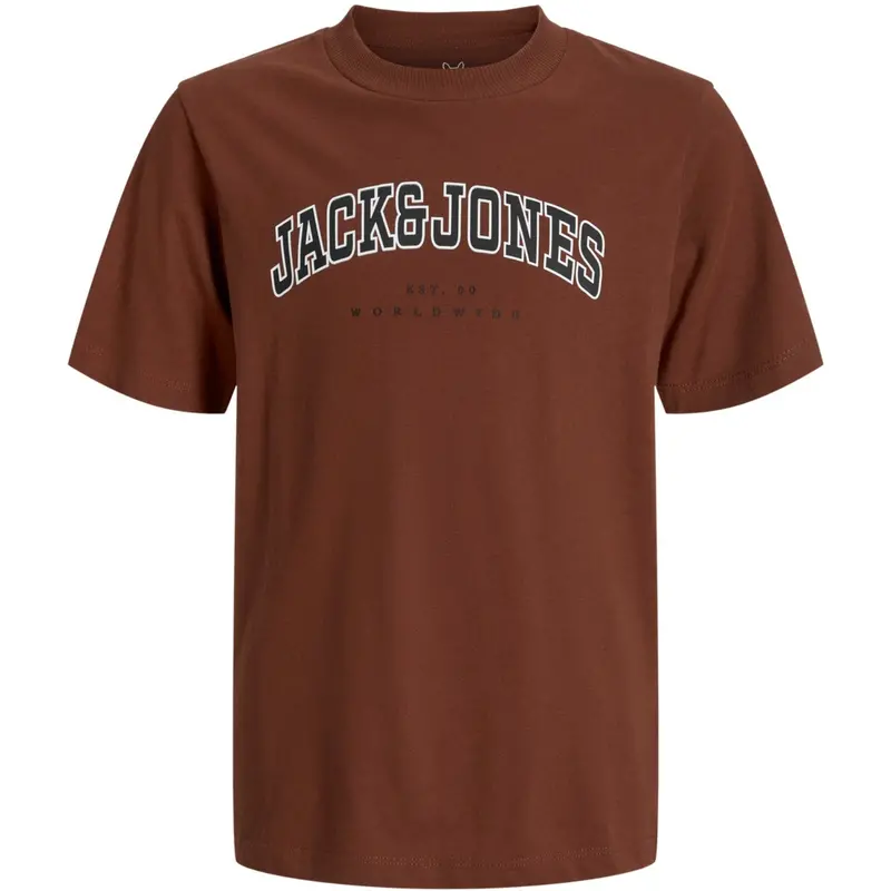 Jack & Jones Junior Burnt Henna Jjecaleb Varsity Tee Ss O-Neck Noos Jnr 1