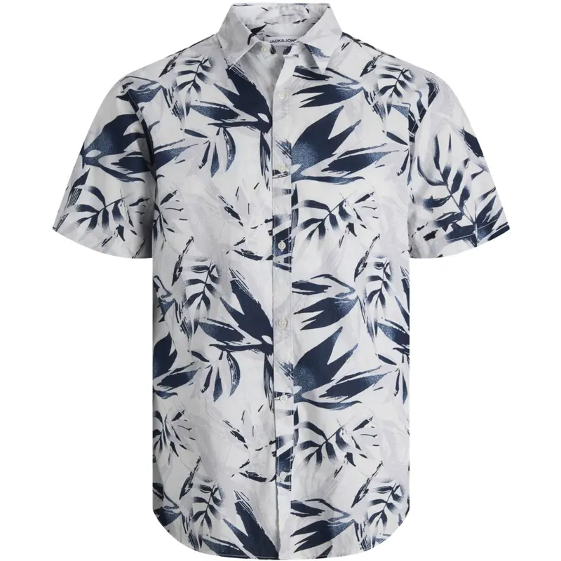 Jack & Jones Junior Cloud Dancer Jjhonolulu Aop Skjorte Ss Jnr 1