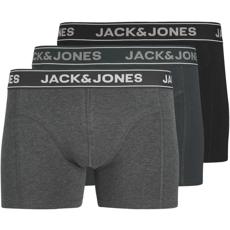Jack & Jones Junior Dark Grey Melange Jacblack Friday Trunks 3 Pak Jnr 1