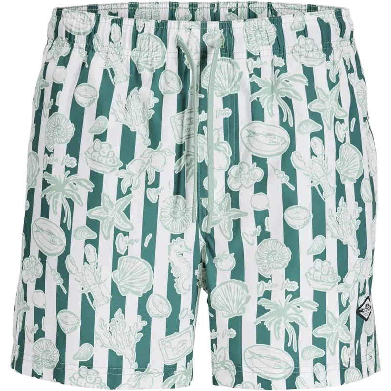 Jack & Jones Junior Granite Green Jpstmaui Vibes Novelty Aop Swim Sh Jnr 1