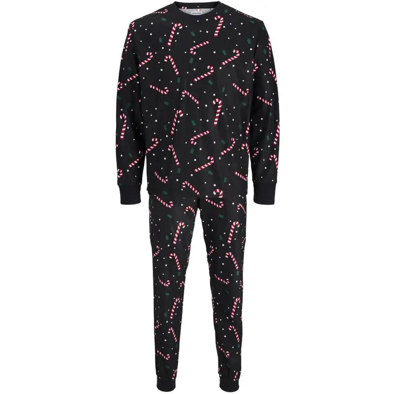Jack & Jones Junior Jule Lounge Sæt Black Candy Cane 1