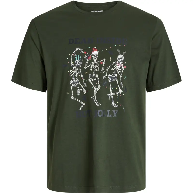 Jack & Jones Junior Kombu Green Jjnoel Xmas Tee Ss Crew Neck Jnr 1