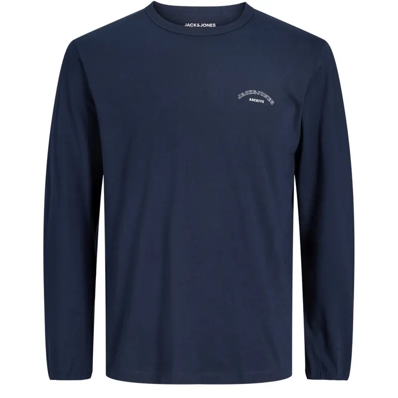 Jack & Jones Junior Navy Blazer Jjcollege Logo Tee Ls Crew Neck Jnr 1