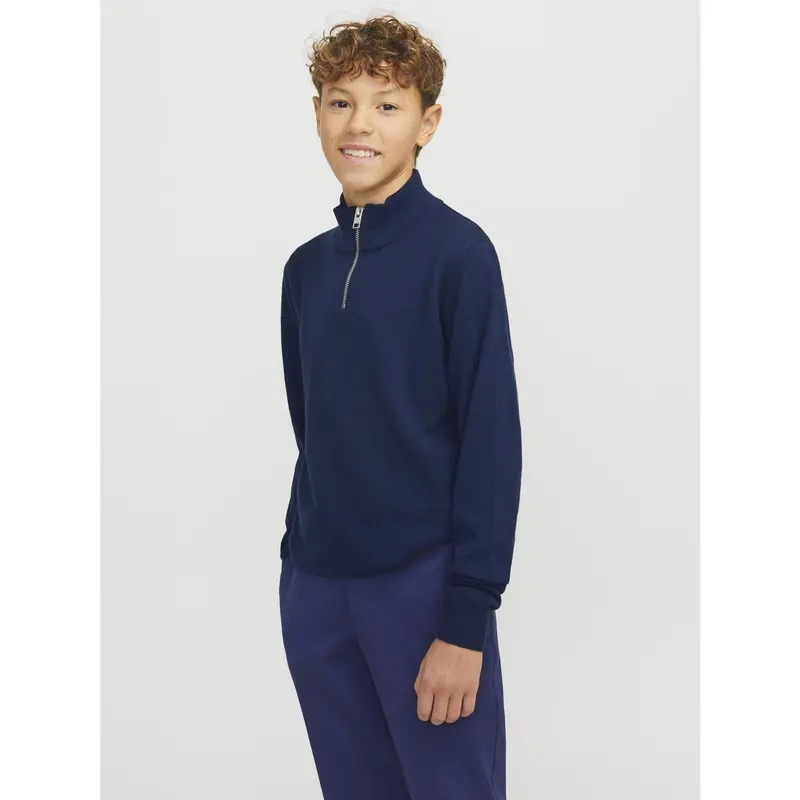 Jack & Jones Junior Navy Blazer Jjeemil Strik Half Zip Noos Jnr 3