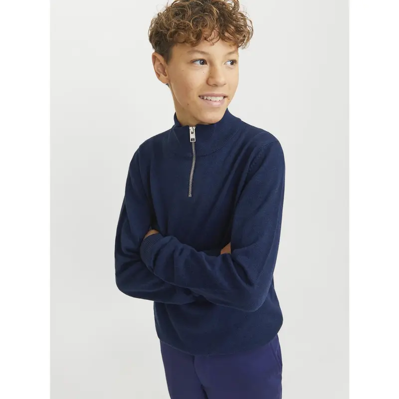 Jack & Jones Junior Navy Blazer Jjeemil Strik Half Zip Noos Jnr 4