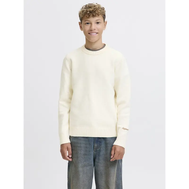 Jack & Jones Junior Sea Salt Jornorrebro Strik Crew Neck Ln Jnr 3