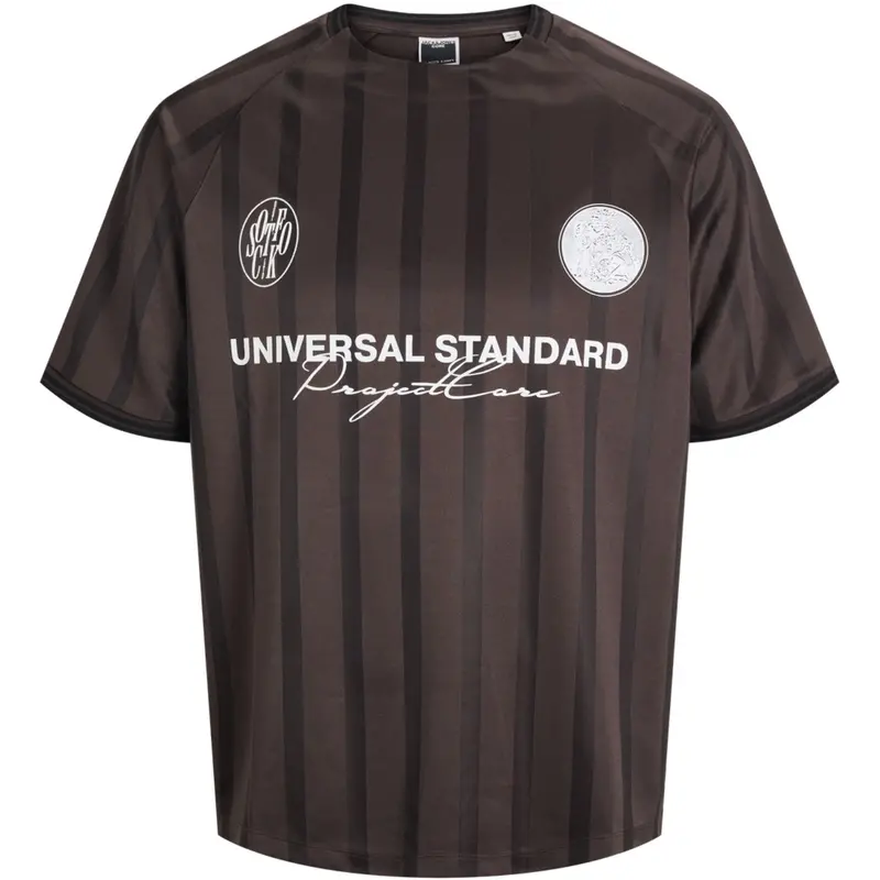 Jack & Jones Junior Seal Brown Jcocover Retro Football Tee Ss Jnr 1