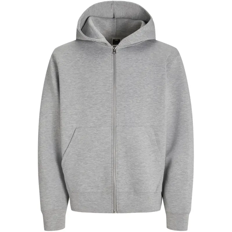 Jack & Jones Junior White Melange Jcocover Scuba Sweat Zip Hætte Jnr 1