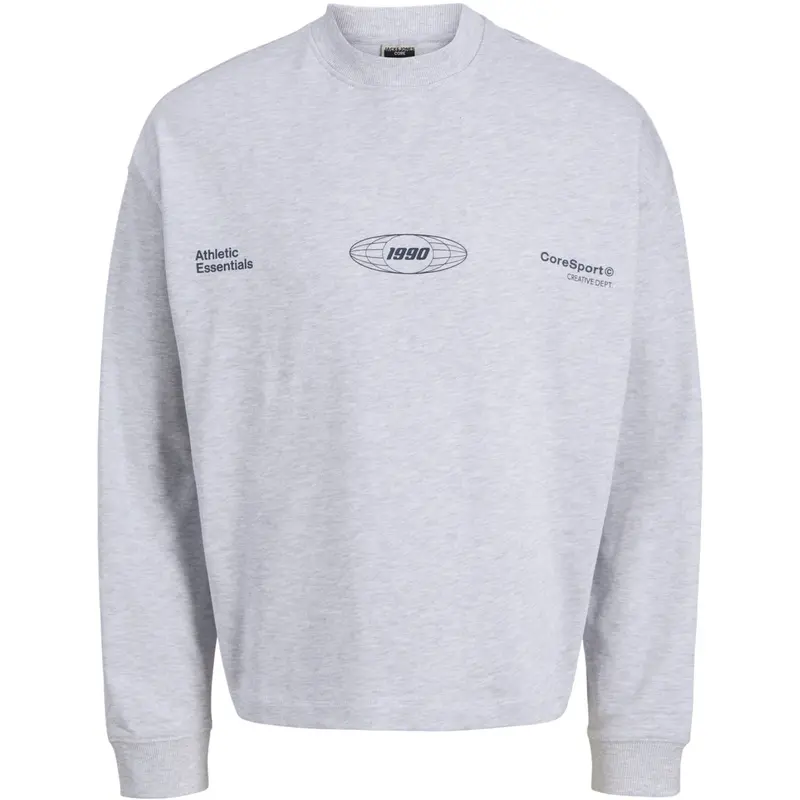 Jack & Jones Junior White Melange Jcosignal Sweat Crew Neck Jnr 1
