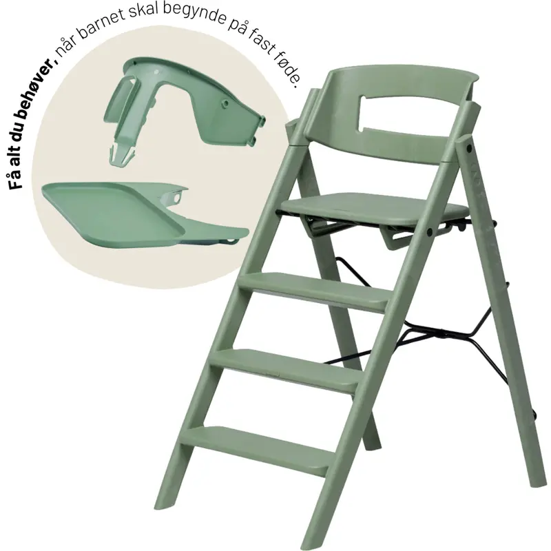 Kaos Mineral Green Klapp Højstol Recycled Med Klapp® Sikkerhedsbøjle Og Bakke Bundle 1