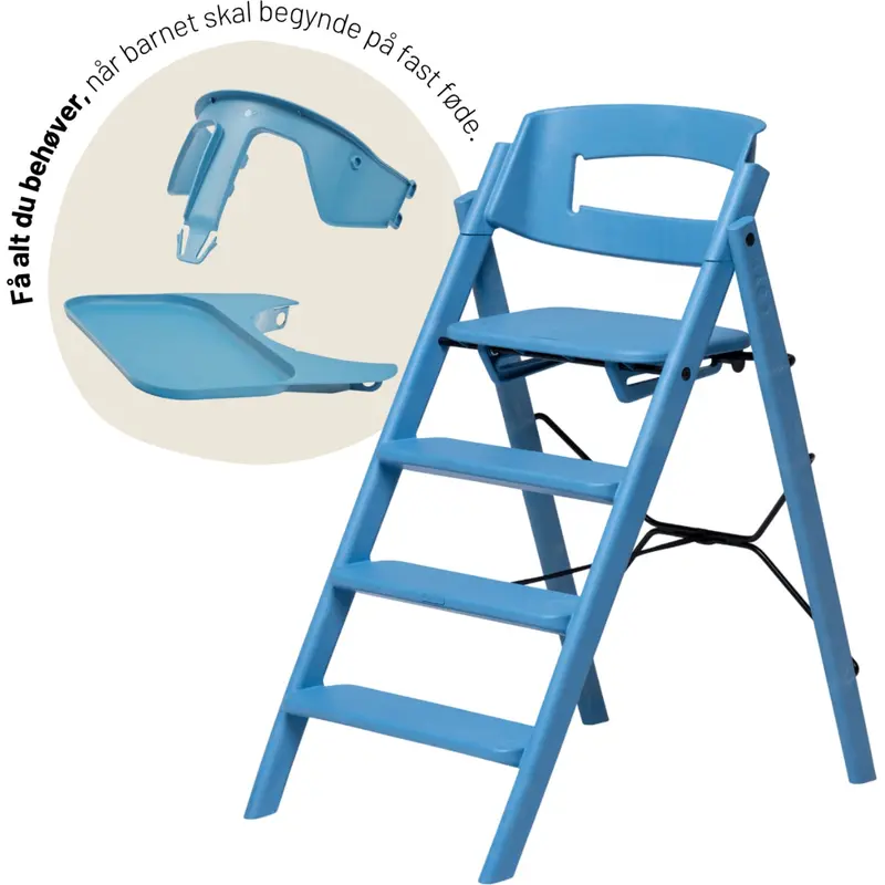Kaos Swedish Blue Klapp Højstol Recycled Med Klapp® Sikkerhedsbøjle Og Bakke Bundle 1