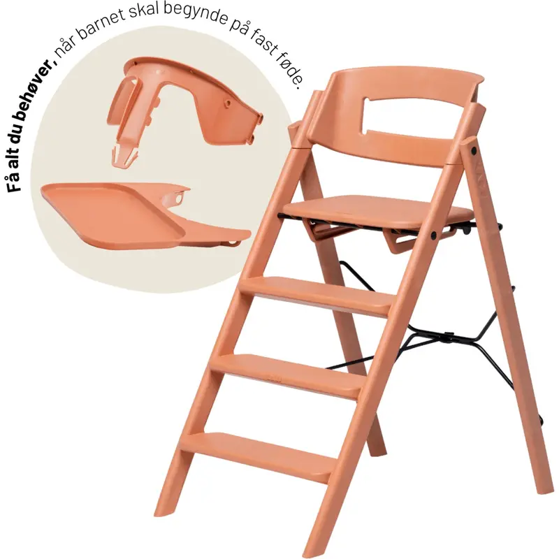 Kaos Terracotta Pink Klapp Højstol Recycled Med Klapp® Sikkerhedsbøjle Og Bakke Bundle 1