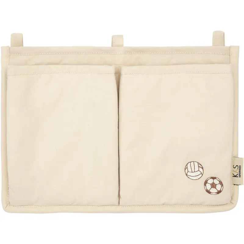 Kas Kopenhagen Cream Soccer Embroidered Sengelomme 1