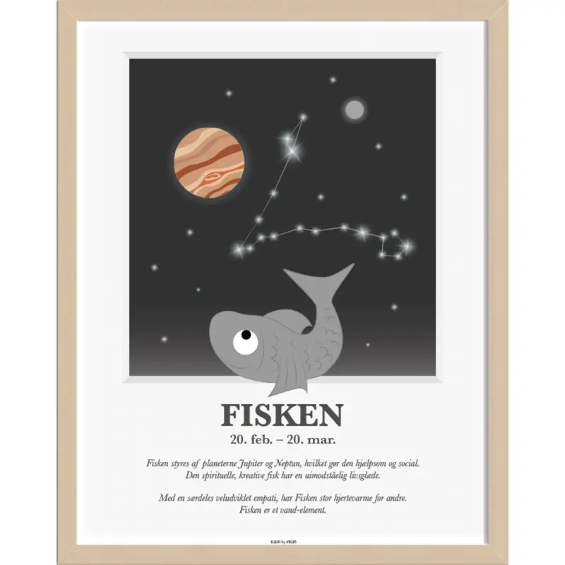 Kids By Friis A3 Plakat M. Stjernetegn, Fisken 1