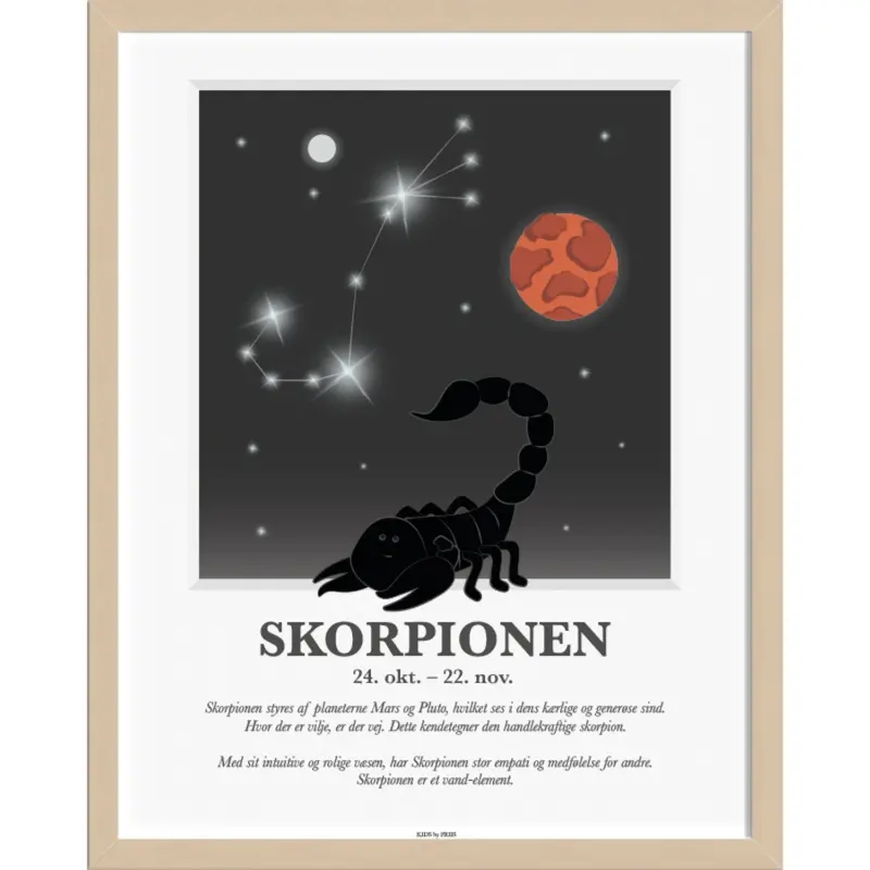 Kids By Friis A3 Plakat M. Stjernetegn, Skorpionen 1
