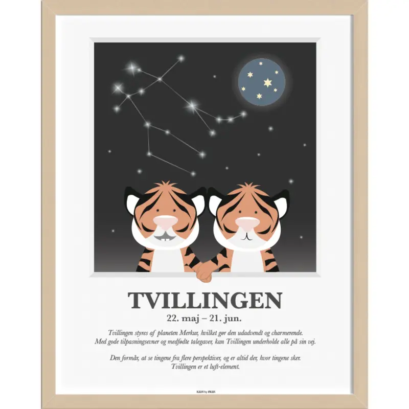 Kids By Friis A3 Plakat M. Stjernetegn, Tvillingen 1
