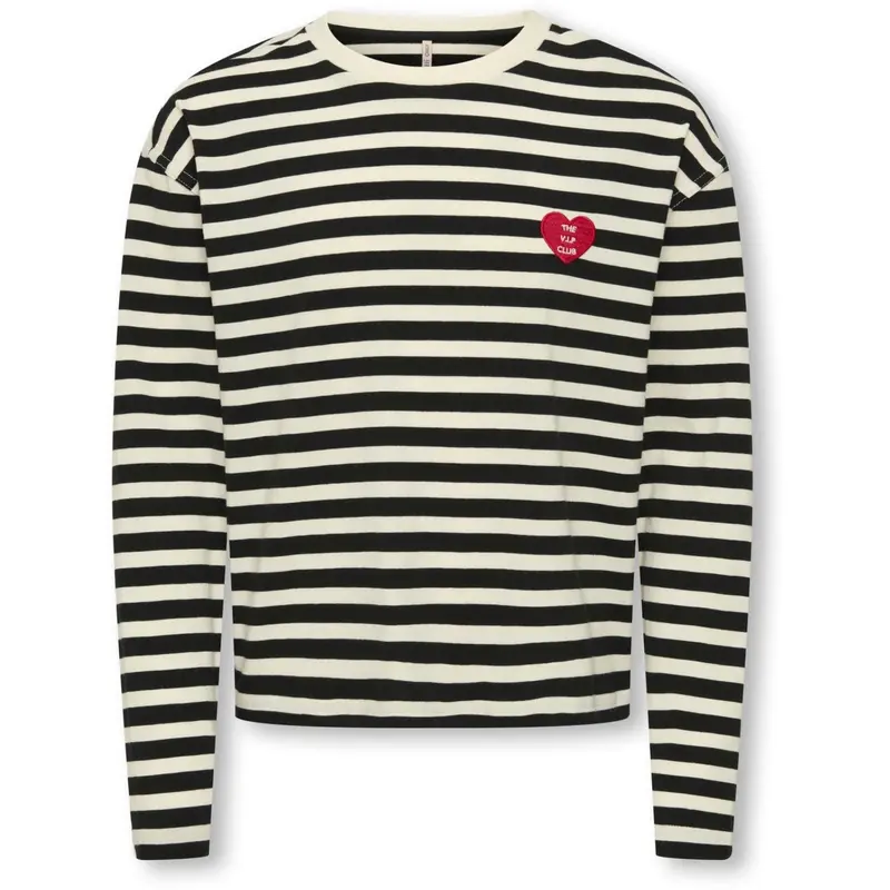 Kids Only Black Cloud Dancer/Detail Heart High Risk Red Koglivina L/S O-Neck Stripe Top Jrs 1