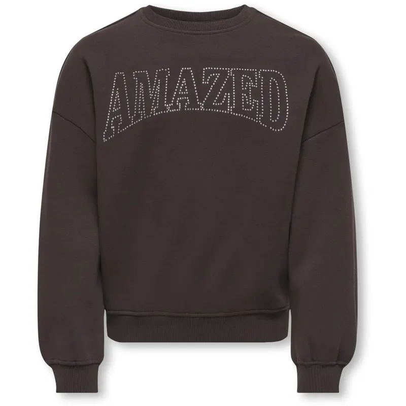 Kids Only Black Coffee Amazed Kogkiki Life L/S Ovz O-Neck Stud Bru Swt 1