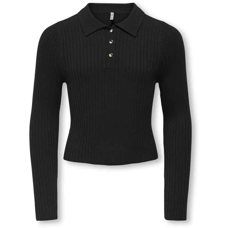Kids Only Black Gold Button Kogmila Ls Rib Knap Polo Neck Cp Knt 1