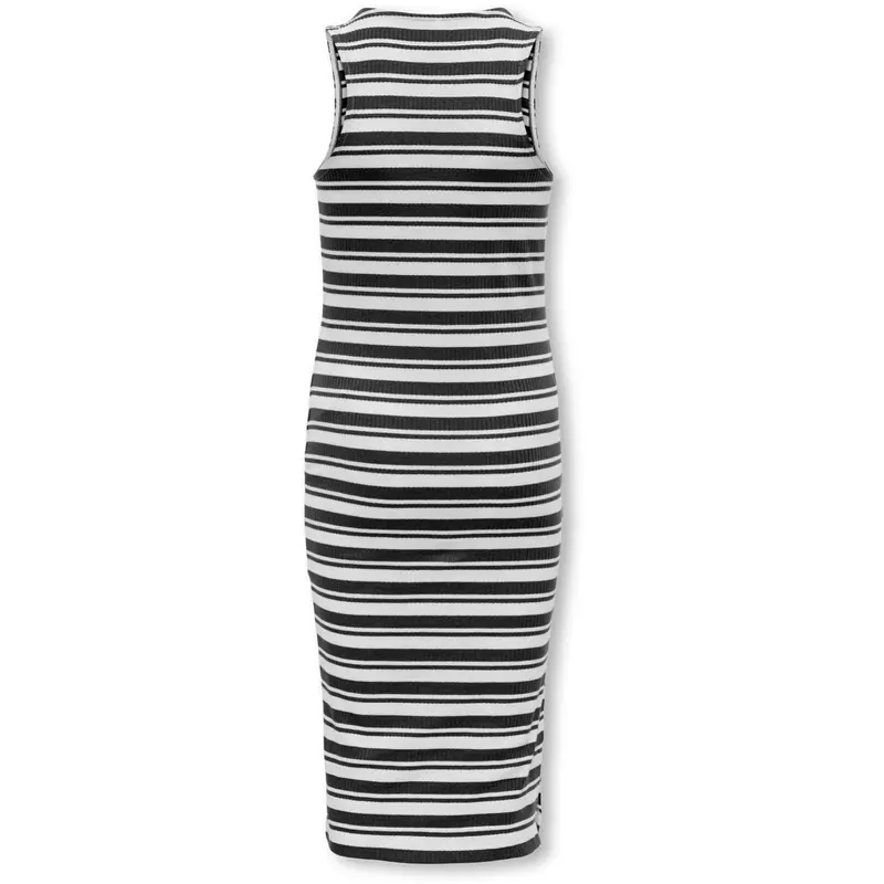 Kids Only Black Mix White Stripes Kogbelfast Life Stripe Sl Midi Kjole Jrs 3
