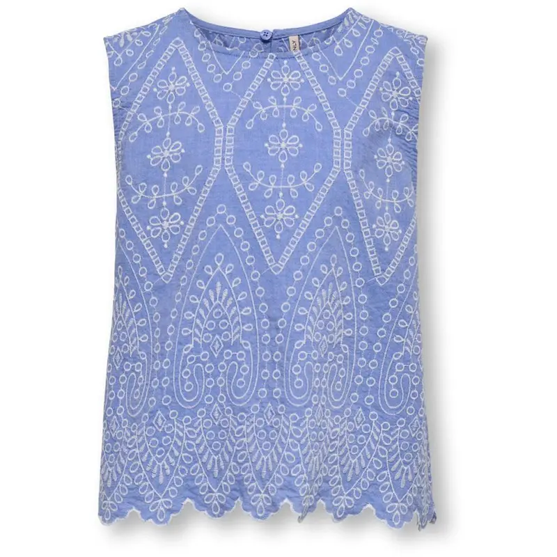 Kids Only Blue Bonnet Bright White Emb Kogtulum Emb Sl Top Wvn 1