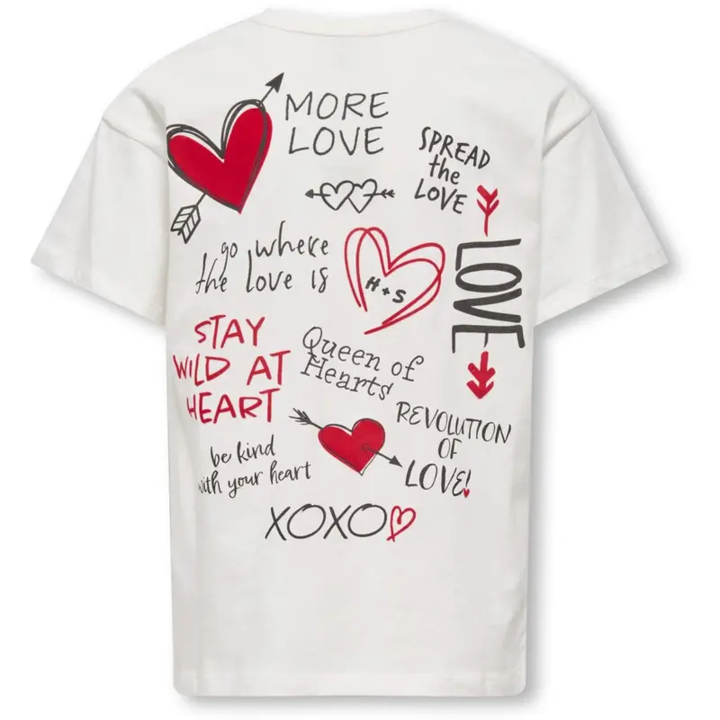 Kids Only Cloud Dancer Love Kogeros Life S/S Loose Print Top Jrs 2