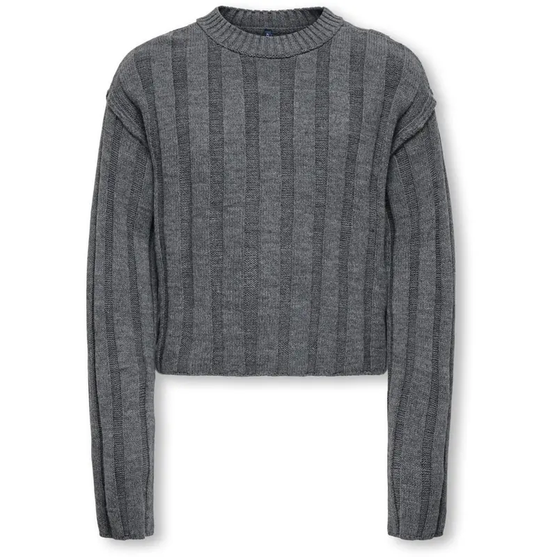 Kids Only Dark Grey Melange Kogtessa L/S O-Neck Pullover Knt 1