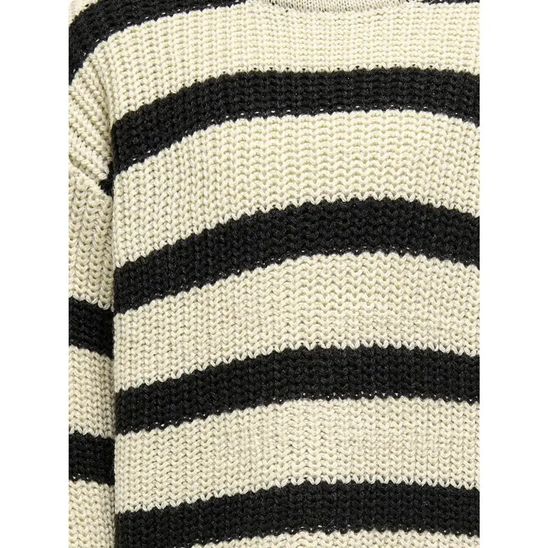 Kids Only Eggnog Black Kogjusty L/S Stripe Pullover Knt Noos 2