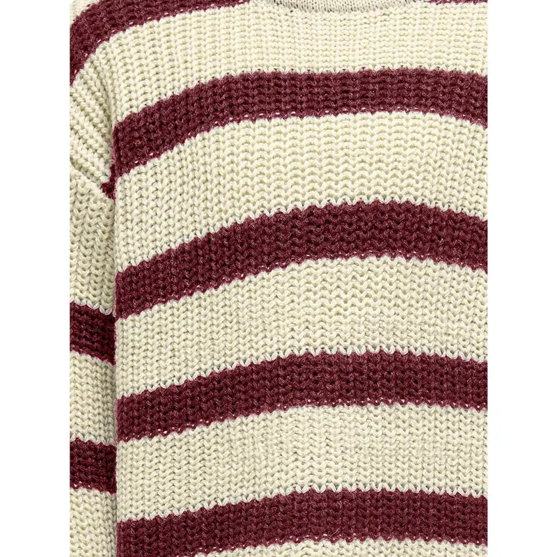 Kids Only Eggnog Cabernet Kogjusty L/S Stripe Pullover Knt Noos 2