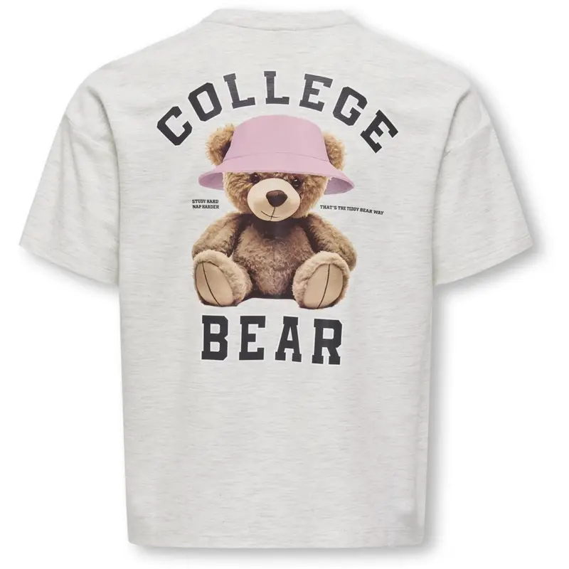 Kids Only Light Grey Melange Collage Kogbillie Ss Loose Bamse Top Jrs Noos 4