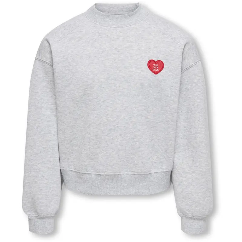 Kids Only Light Grey Melange Kogevisa L/S O-Neck Kort Swt 1